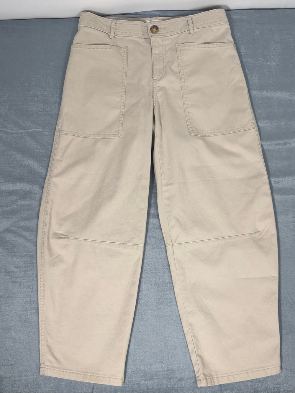 LOFT Women's Cream Cropped Utility Pants